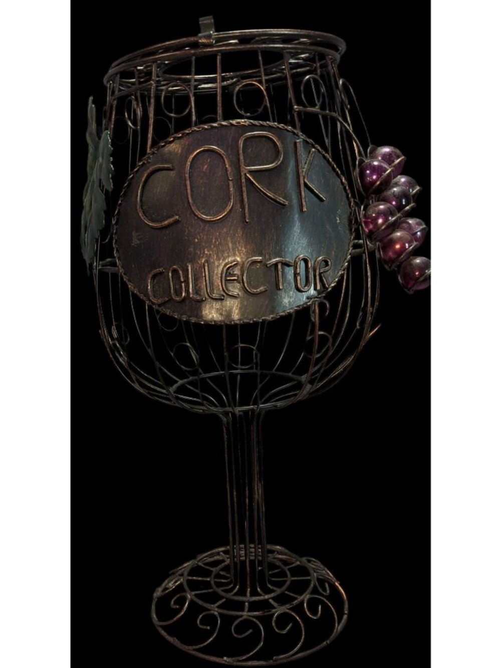 Rustic Farmhouse Wine Lover Metal Cork Collector Decorative Wine Glass Cork Hold